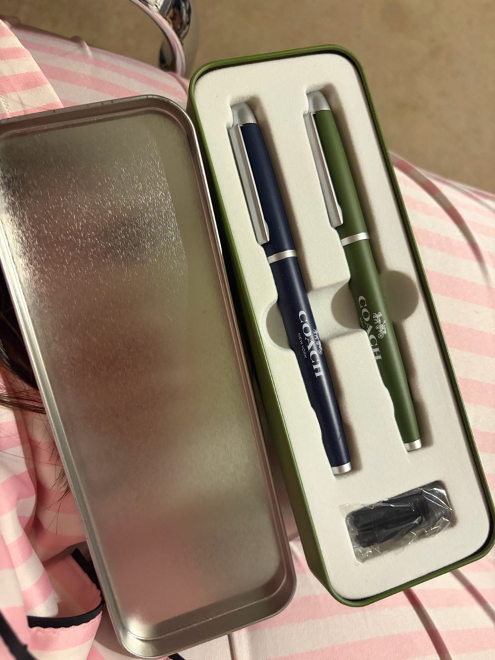 Brand new Coach Navy Blue Hard pen Case with White Logo - Picture 3 of 4